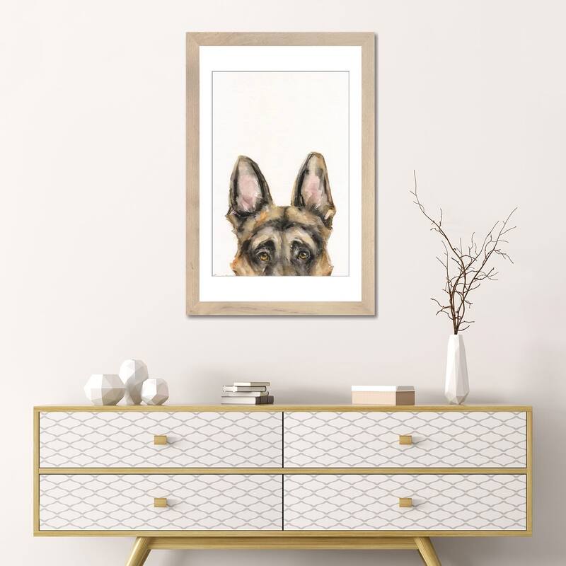 iCanvas "German Shepherd Peek A Boo" by George Dyachenko