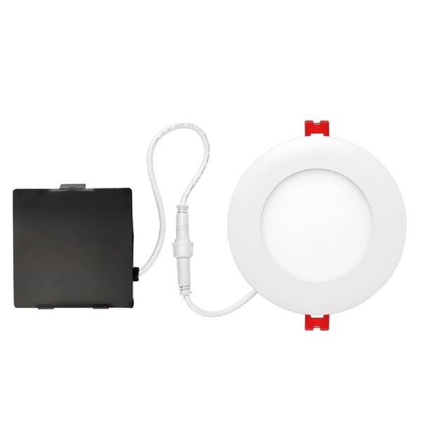 Globe 91207 LED Recessed Slim/Round Lighting Kit, Frost, White, 4" W