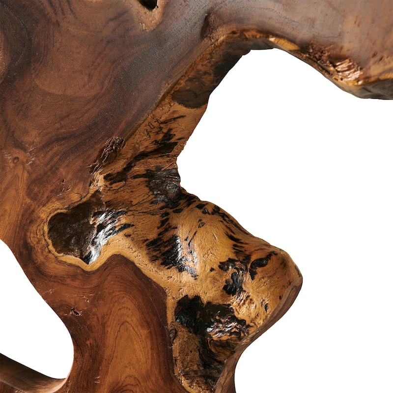 Greenage Teak Wall Decor Natural Live Edge Hanging Art Sculpture