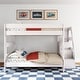 preview thumbnail 19 of 22, Max and Lily Modern Farmhouse Queen Over Queen Bunk Bed With Staircase