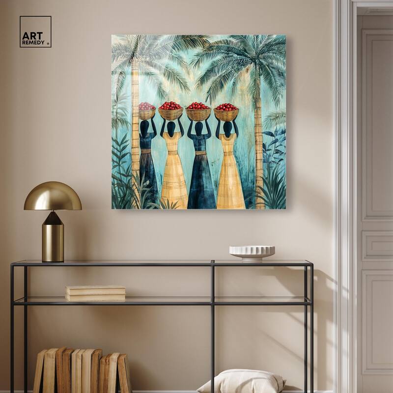 Walk Under Palms Acrylic by Art Remedy, Ready to Hang