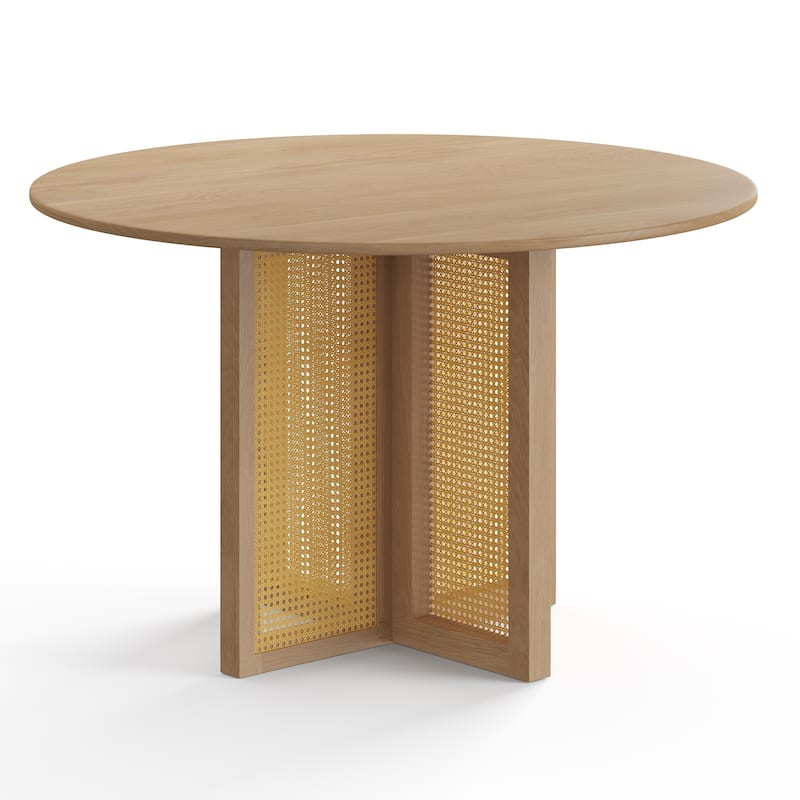 Havenwood Round Dining Table with Cane Base - Oak