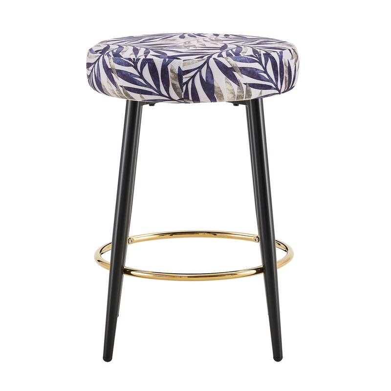 Counter Height Bar Stools Set Of 2 - Black and Silver