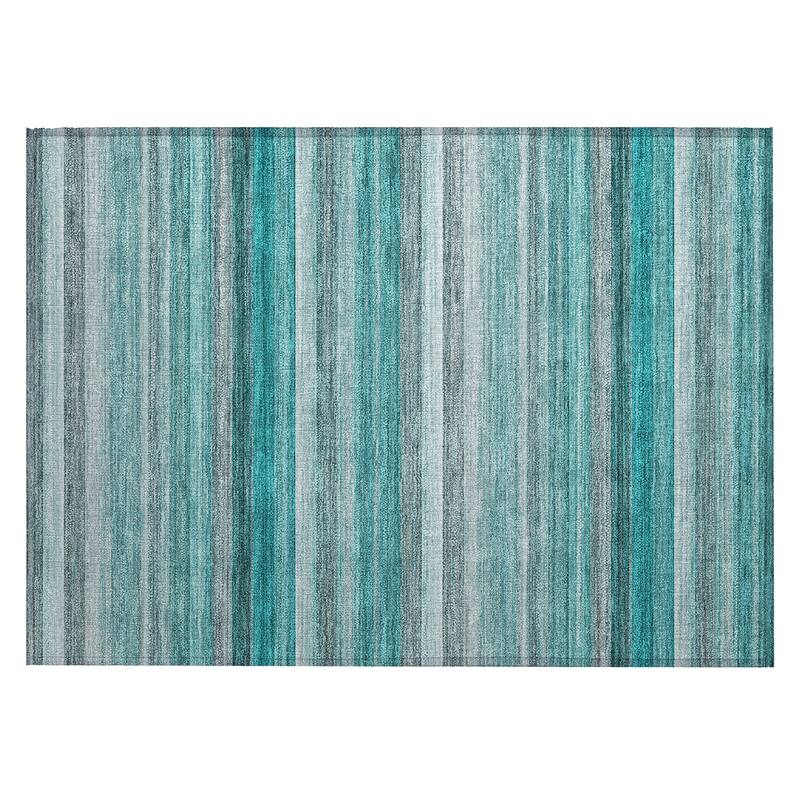Machine Washable Indoor/ Outdoor Ombre Stripes Chantille Rug