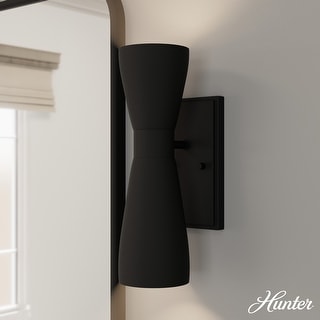 Hunter Zola Black 2-Light Wall Sconce - Bathroom, Bedroom, Dining Room, Hallway - Modern - Designer!