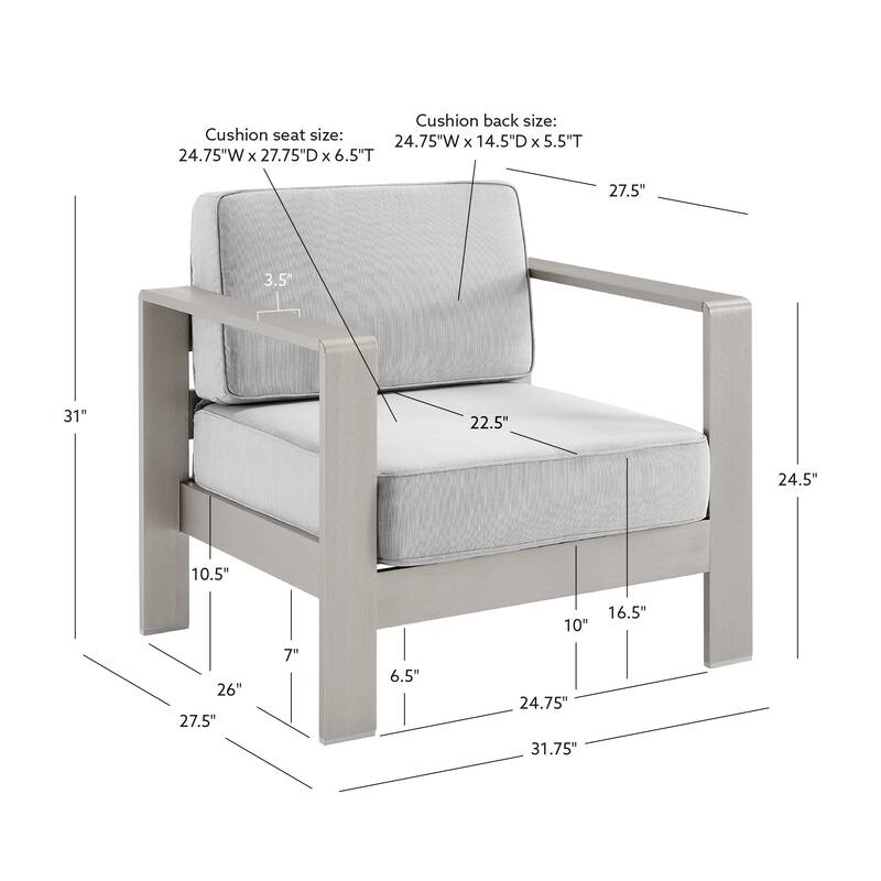 Linon Nordwind Aluminum Outdoor 5-Piece Patio Set