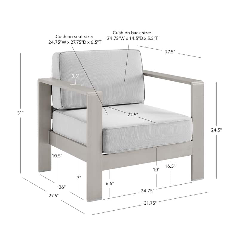 Nordwind Aluminum Outdoor Club Chair (Set of 2)