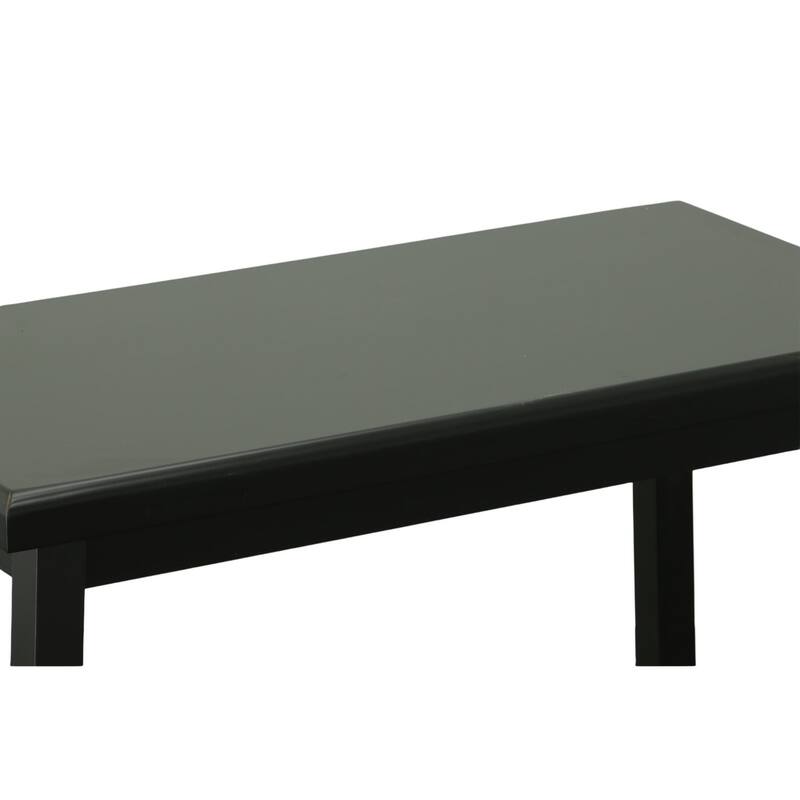 Solid Rectangular Bar Table With Rubbed Edges - 42" - Antique Black