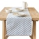 preview thumbnail 52 of 91, Over&back Hand-Blocked Printed Cotton Table Runner - Machine Washable 18 x 108 - Blue Bloom