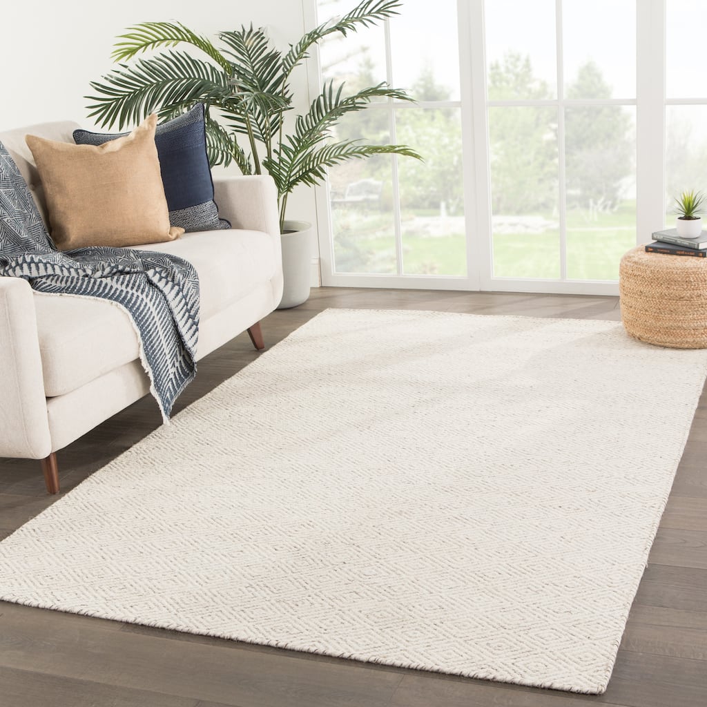 Bramble Handmade Trellis Ivory Gray Area Rug