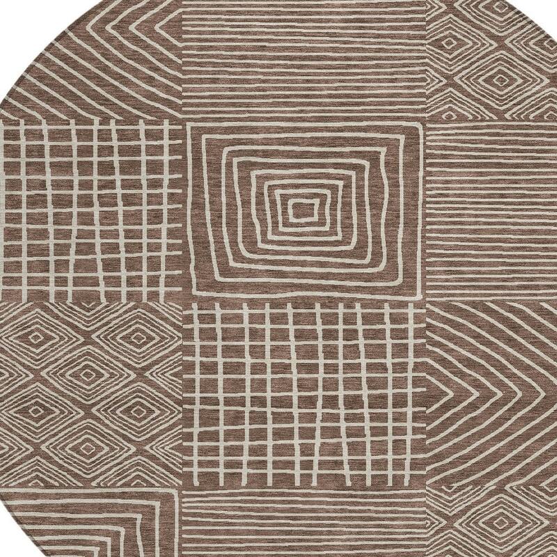 HomeRoots Geometric Transitional Rectangle Outdoor Rug