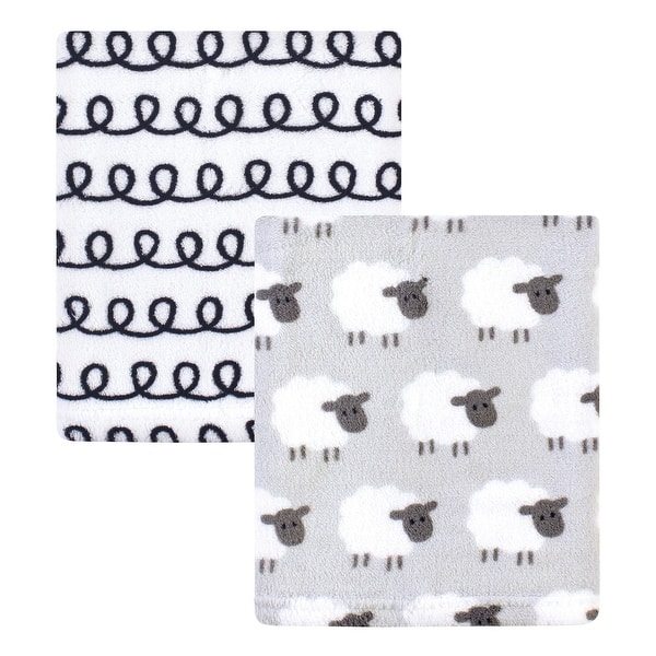 slide 1 of 1, Hudson Baby Infant Silky Plush Blanket, Gray Sheep, 30x36 inches - Gray Sheep - 30x36 inches 30x36 inches - Gray Sheep