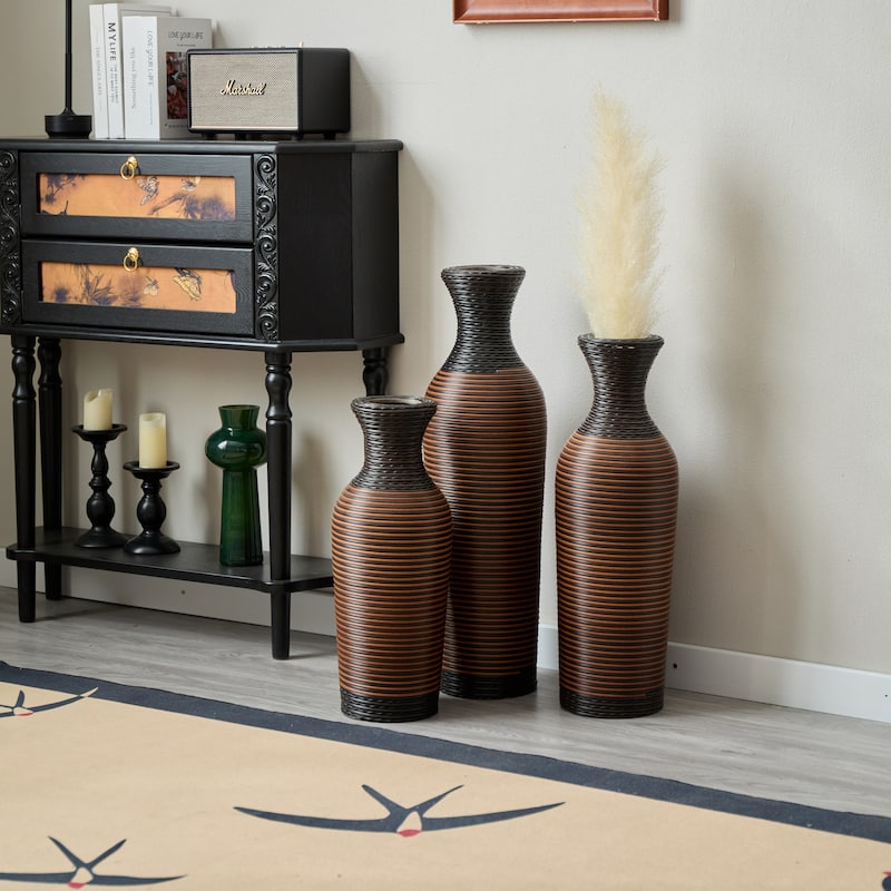Desktop Vase, Brown Decorative Floor Vase, Classic and Neat Floor Vase, High Independent Flower Stand, Artificial Vine Vase