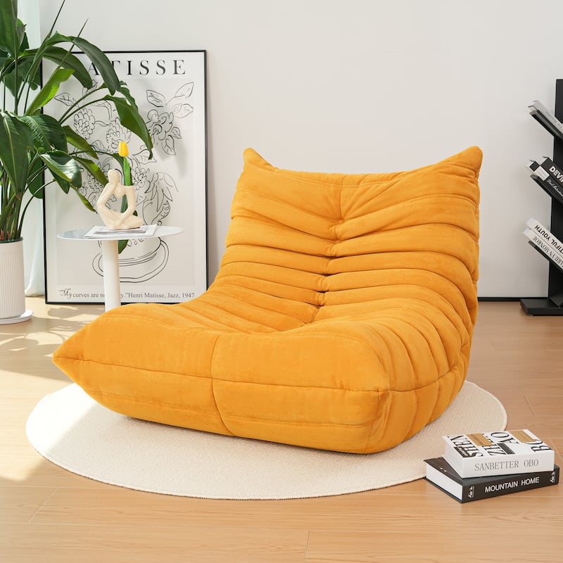 Armless Bean Bag Chair ,Upgraded Foam Support, Soft Upholstered Lounge Seating
