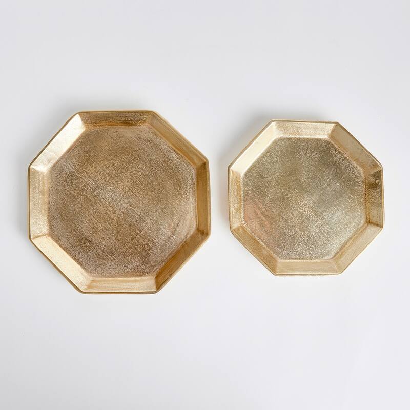 Dezi Octagonal Serving Trays, Set Of 2