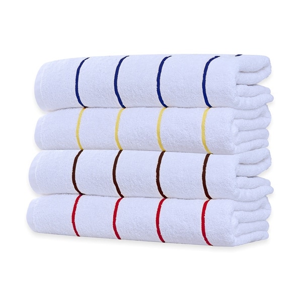 Cabana Striped 100% Cotton 4 Pack Beach Towel - 8 Set Case Pack