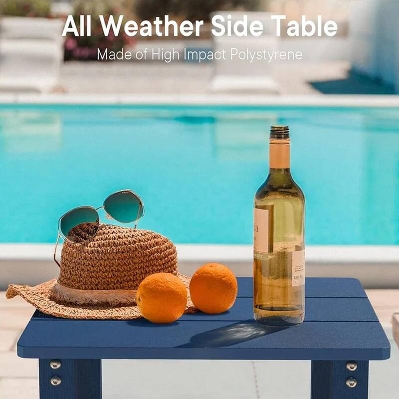 WINSOON All Weather HIPS Outdoor Side Tables 2-Tier Adirondack Tables End Tables 18inch