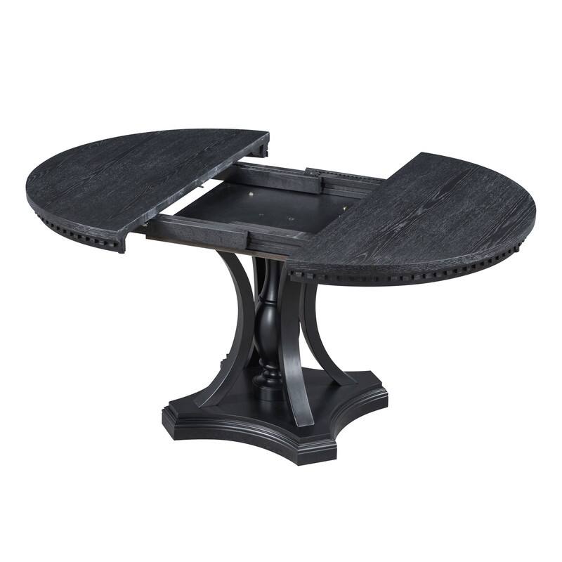 Retro 58" Round Extendable Dining Table