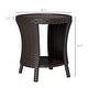 preview thumbnail 12 of 25, Outsunny 18" Outdoor Wicker Coffee Table, 2-Tier Patio Side Table with Storage