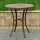 preview thumbnail 8 of 8, Barcelona Resin Wicker/Aluminum 28-inch Round Outdoor Bistro/Side Table Brown