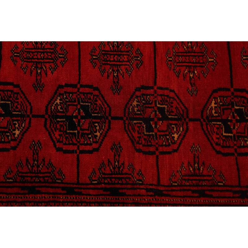 ECARPETGALLERY Hand-knotted Teimani Red Wool Rug - 4'1 x 5'10