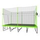 preview thumbnail 4 of 7, 10ft by 17ft Rectangule Trampoline with Green Fabric Black Powder-coated Galvanized Steel Tubes with Basketball Hoop System Adva