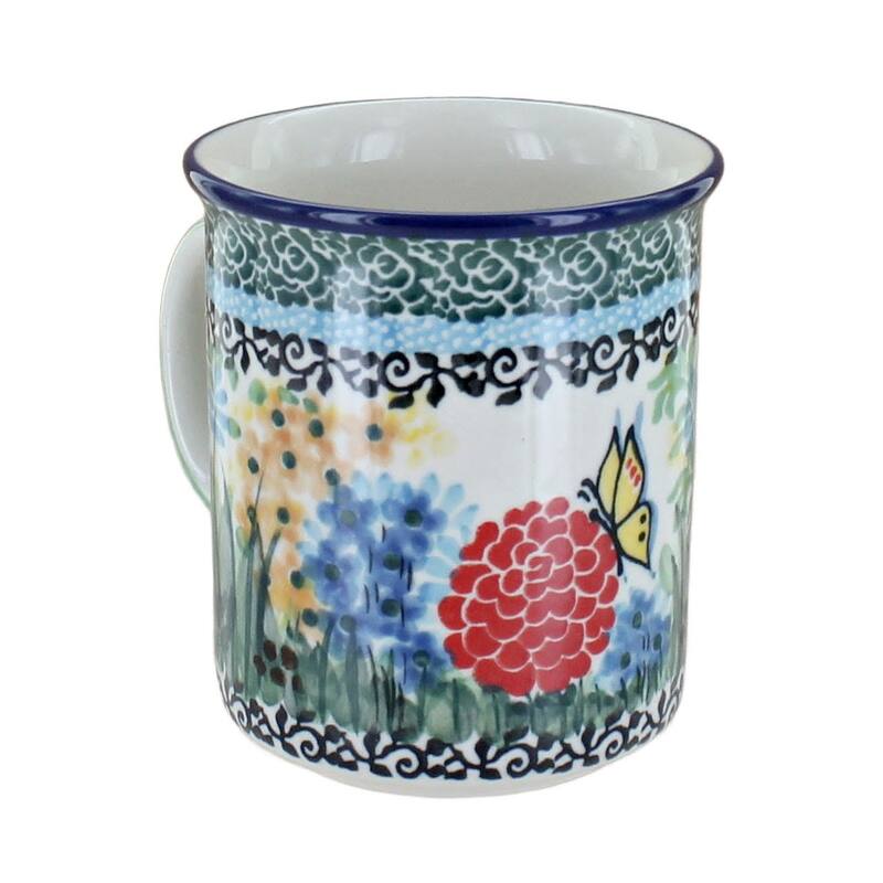 Blue Rose Polish Pottery 236 Ceramika Artystyczna Small Coffee Mug - Teresa