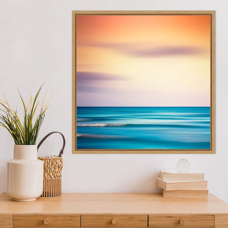 Sunset Shimmer by Dirk Wustenhagen Framed Canvas Wall Art Print - Sylvie Maple