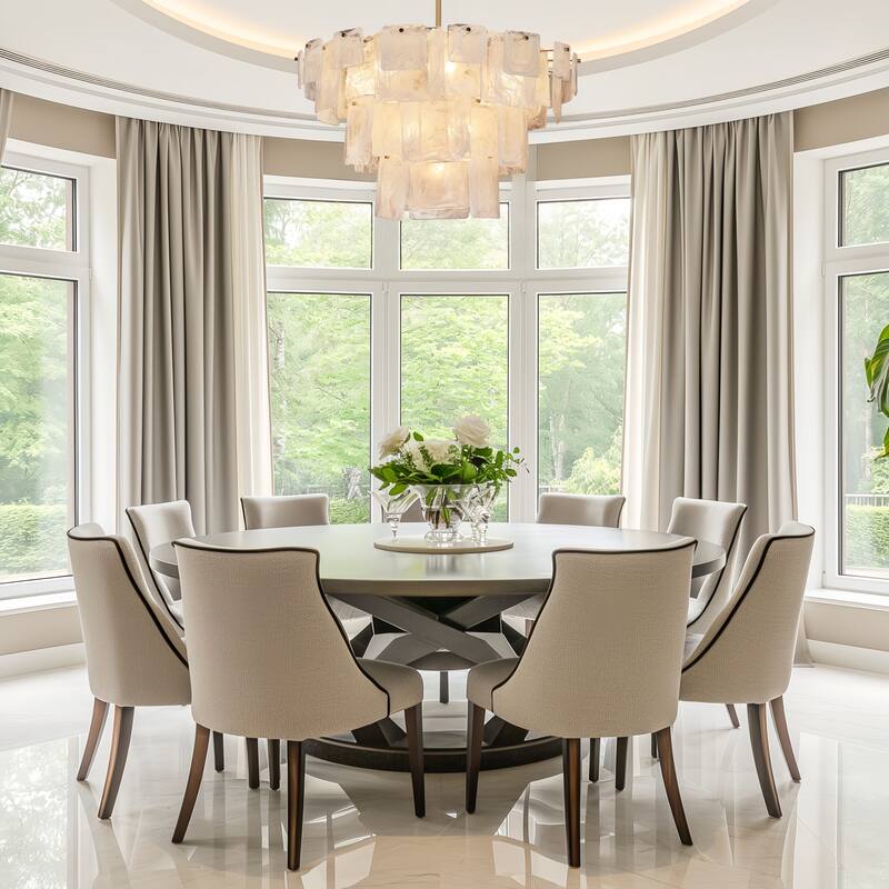 Calyra Modern Luxury 13-Light Tiered Gold Textured Handmade Art Glass Chandelier for Living Dining Room Foyer