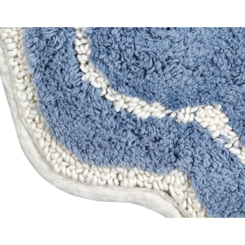 Allure Collection 100% Cotton Non-Slip Bathroom Rug Set, 3 Piece Machine Washable- Bathroom Rug, Bath Rug, U Shaped Contour