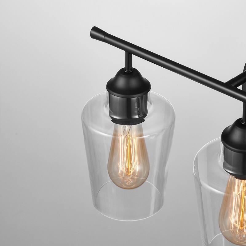 KAWOTI 3-Light Dimmable Bathroom Vanity Light with Glass Shade