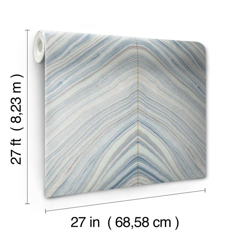 Paul, Onyx Strata Wallpaper, 27 in x 27 ft = 60.75 ft sq, Wallpaper Roll