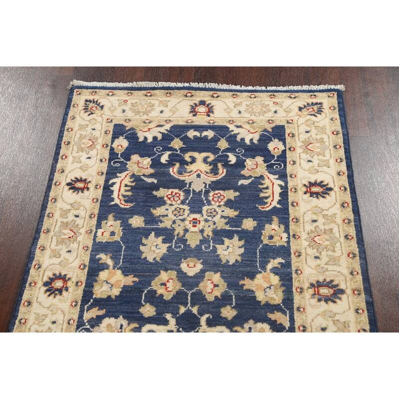 Vegetable Dye Peshawar Chobi Oriental Runner Rug Hand-knotted Carpet - 2'8" x 9'11"