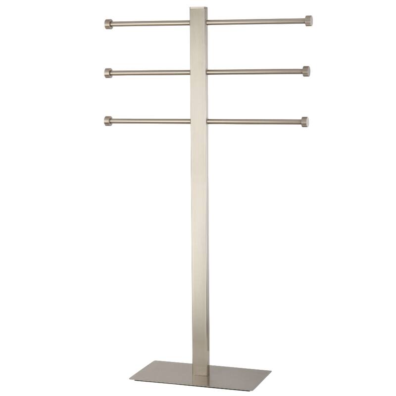 Edenscape Freestanding Triple Towel Rack - Brushed Nickel