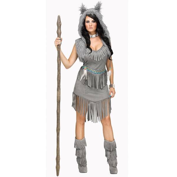 Shop Wolf Dancer Costume Grey Native American Costume As Shown Small Overstock 17826449