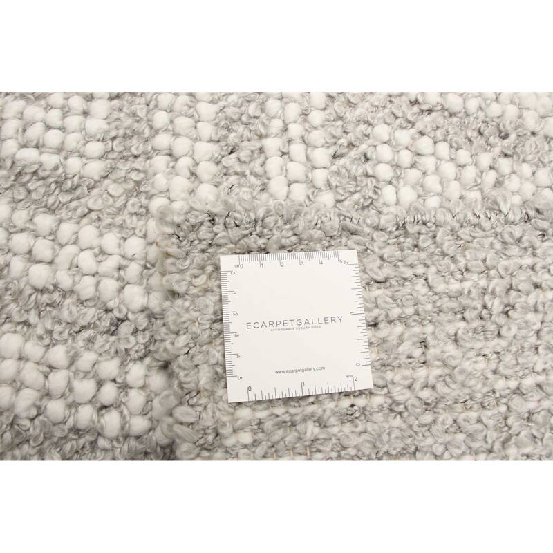 ECARPETGALLERY Braid weave Sienna Grey Wool Rug - 5'3 x 7'7