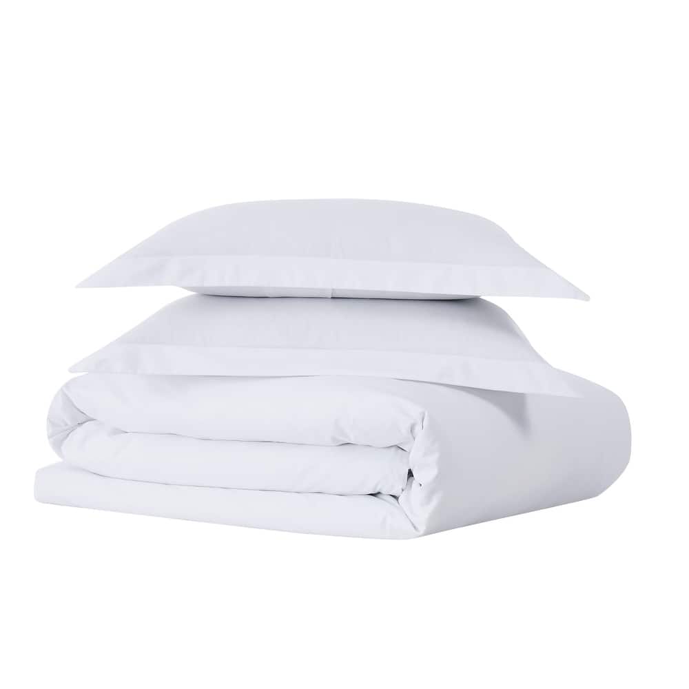 Cannon Classic Cotton Solid Percale Duvet Cover Set