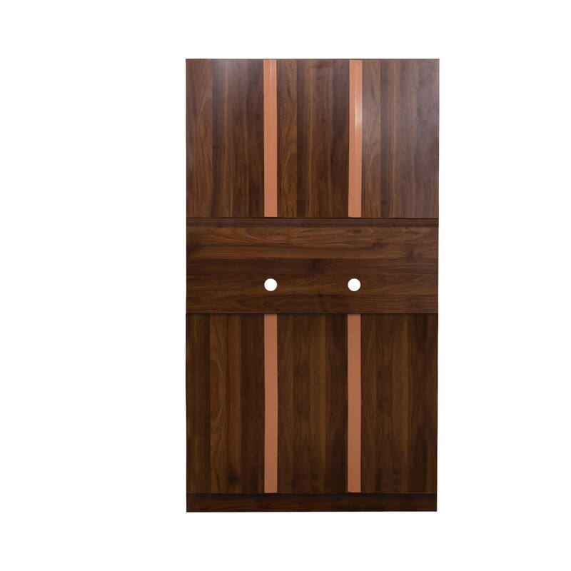 Modern Tall Cabinet with 6 Doors, 1 Open Shelf and 1 Drawer for Bedroom, Kitchen