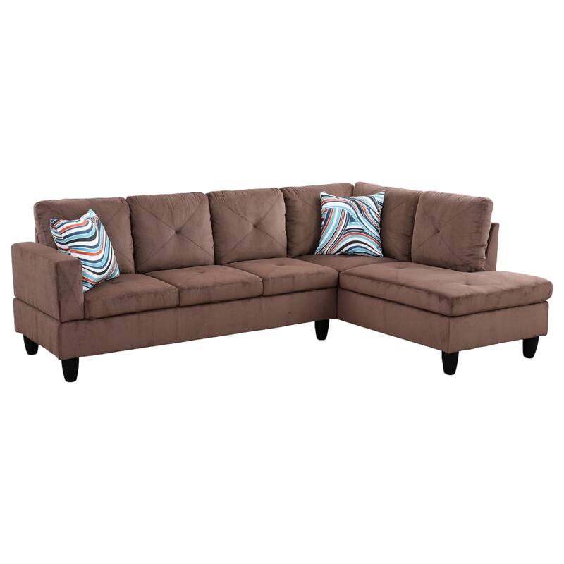KISRAIS 97" Wide 2-Piece Upholstered Sectional Sofa Set for Small Space