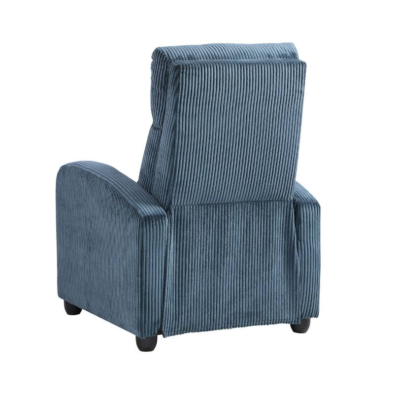 Pary Manual Push Back Reclining Chair with Midnight Blue Corduroy
