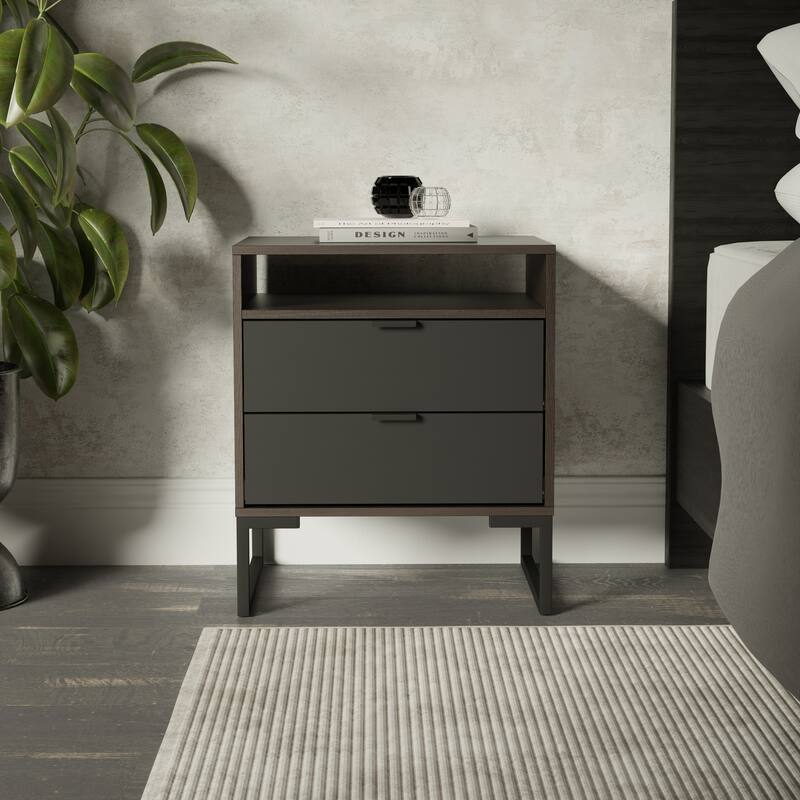 Kappesberg New Collins 2-Piece Bedroom Set, 6-Drawer Dresser and One 2-Drawer Nightstand