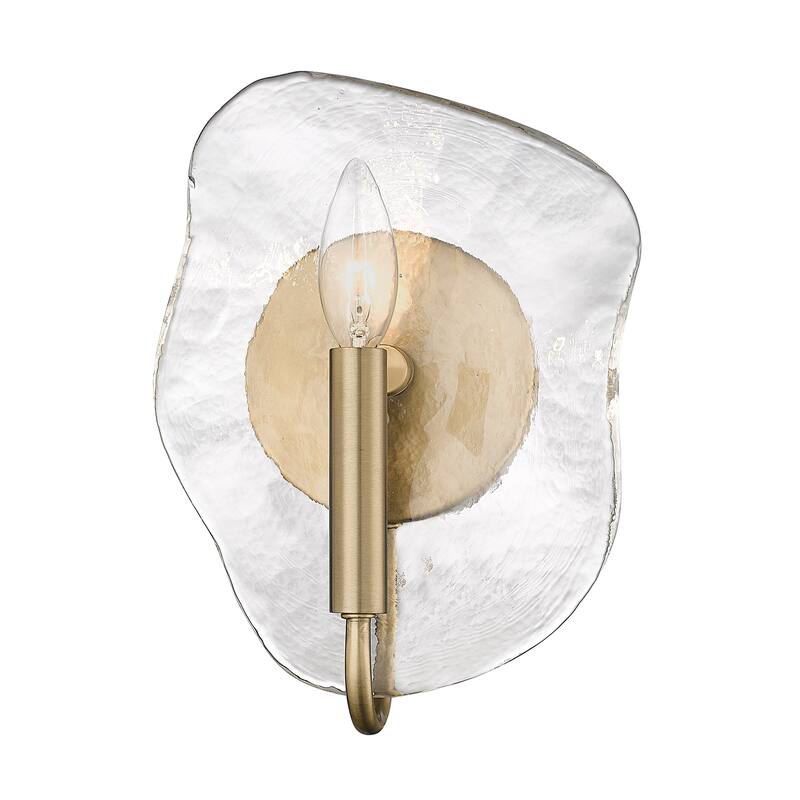 Samara 7" Wide 1-Light Wall Sconce with Hammered Glass Shade