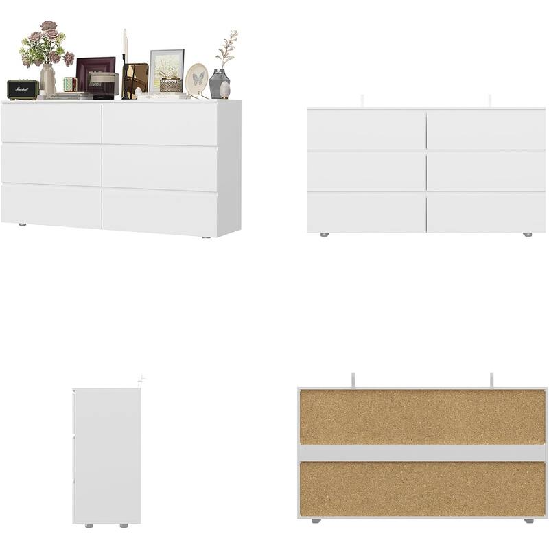 ELEMOVE Chests Of Drawers Storage Dresser Chest with 6 Drawers Large Storage Space Top Storage Space