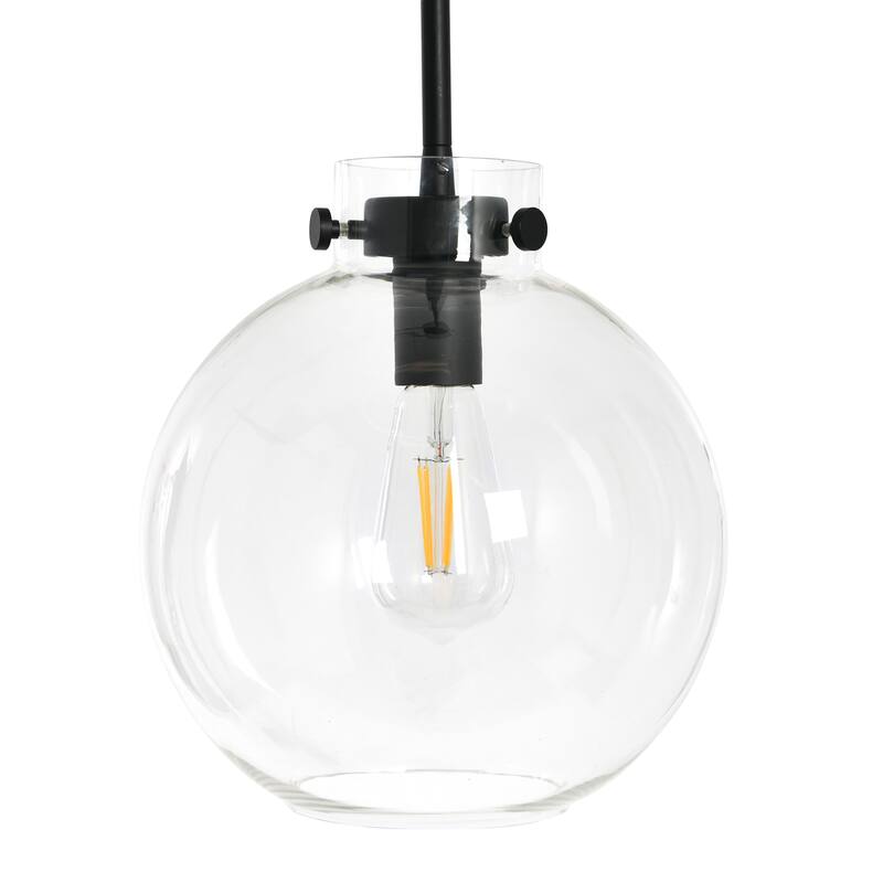 Robert Stevenson Lighting Marson - Clear Glass and Metal Ceiling Light - Matte Black