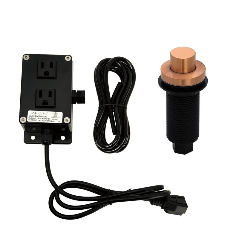 Akicon Garbage Disposal Air Switch Kit, Dual Outlet Sink Top Waste Disposal On/Off Switch Kit - Oil Rubbed Bronze