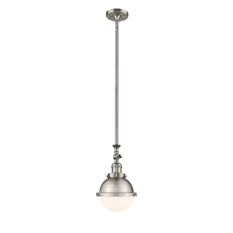 Innovations Lighting Hampden 1 Light 7" Mini Pendant - 12"H - Matte White/Brushed Satin Nickel