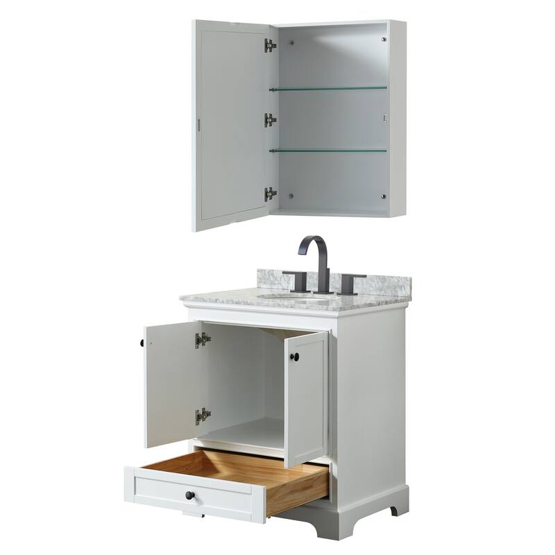 Deborah 30-inch Single Vanity, Oval Sink, Medicine Cabinet