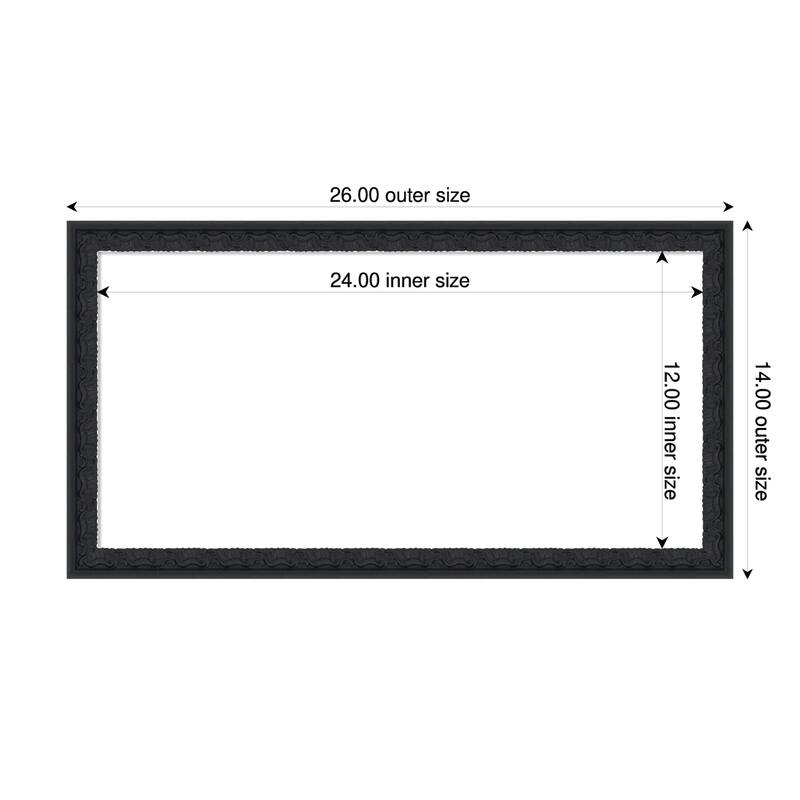 Bethany Framed Dry Erase Magnetic Board - 26 x 14 in - Bethany Black