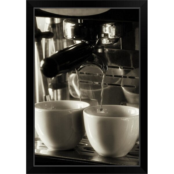 "The art of fresh coffee making, pouring and filtering fresh coffee" Black Framed Print