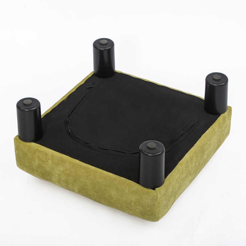 Adeco Ottoman Upholstered Fabric Footrest Pet Steps Dog Stair Stool